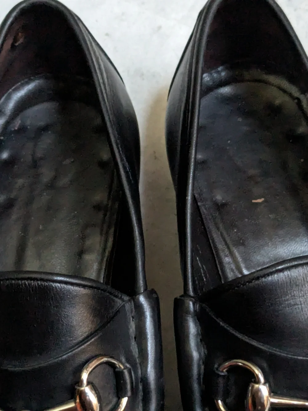 Men's Black Leather Bit Loafers - Classic Slip-On Dress Shoes Men 10 D Italy